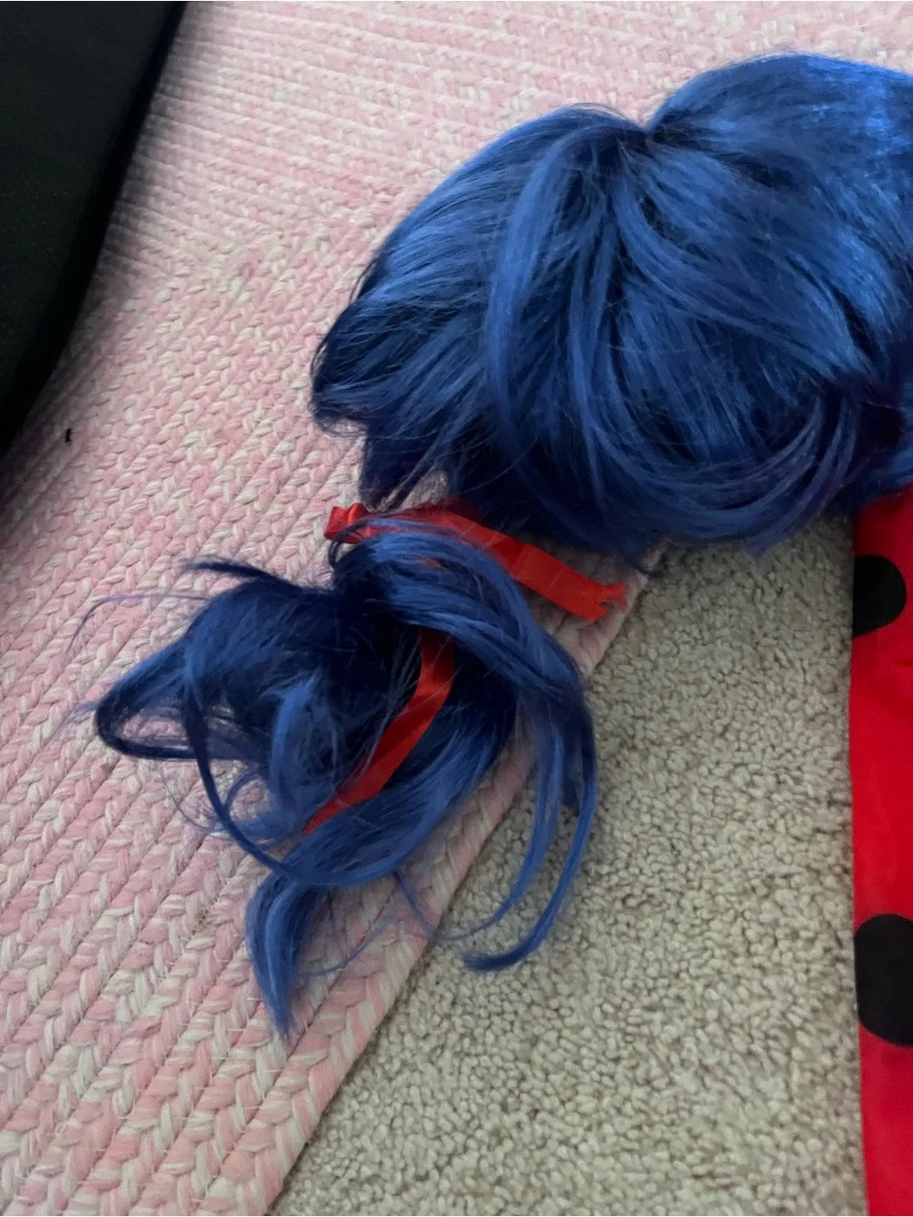 Miraculous Lady Bug Kids Superhero Costume with Blue Wig